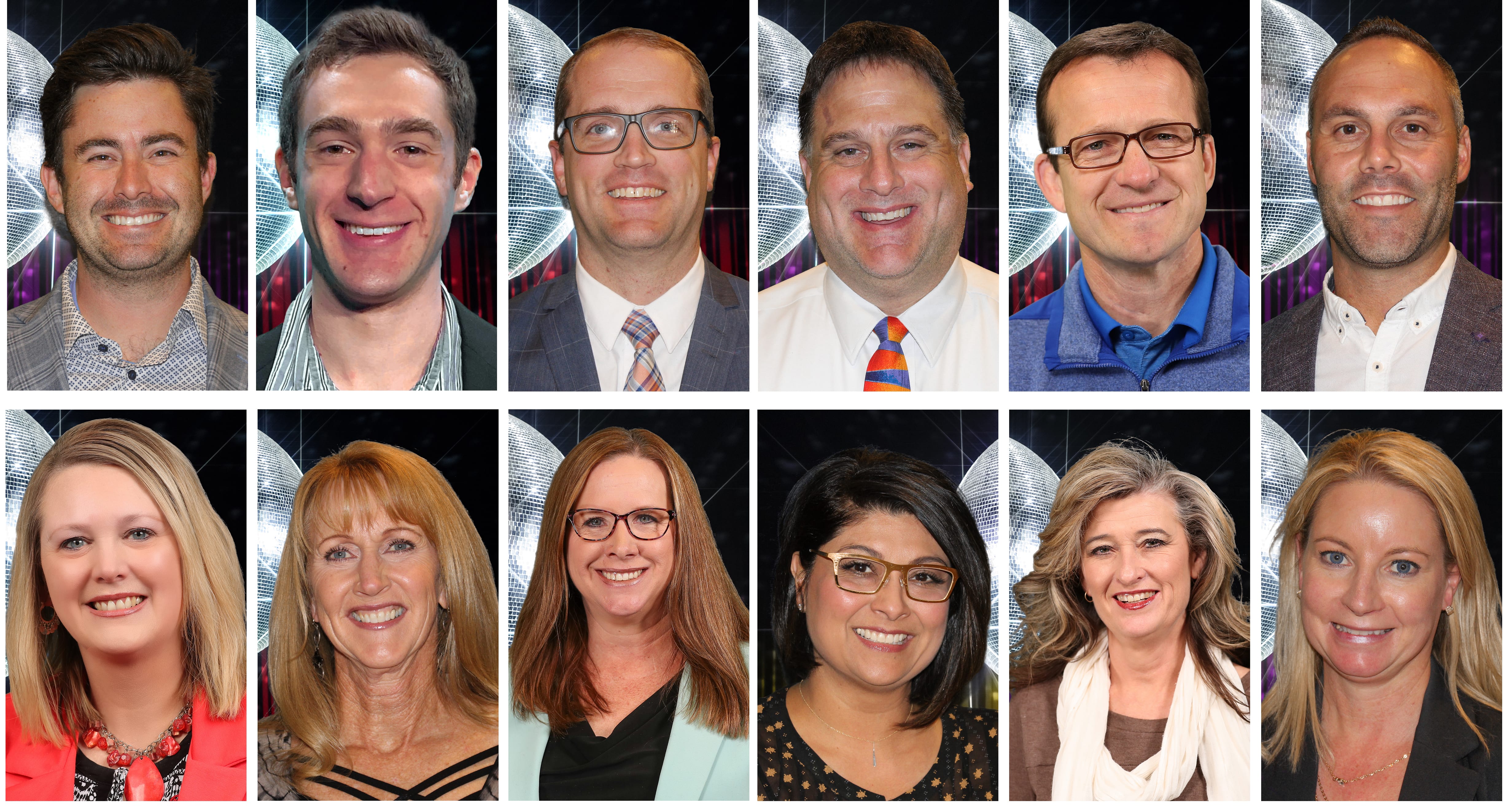 Top row, left-right: Alex Schwarz, Nate Brown, Alex Straatmann, Mark Stute, Marc Bauer & Brian Cochran. Bottom row, left-right: Renae Zimmer, Cheryl Webber, Wendy Kreis, Leslie Martin, Nita Unruh & Elizabeth Roetman.